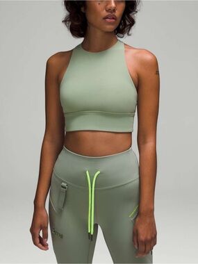 Lululemon Energy High-Neck Longline Tough Bra Sz 8 In Laurel Green
